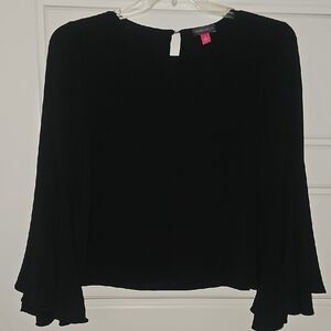Vince Camuto Black Blouse with Flared Sleeves